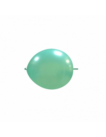 Globos Latex Redondos 2 Nudos 15cm Metalizado Aguamarina
