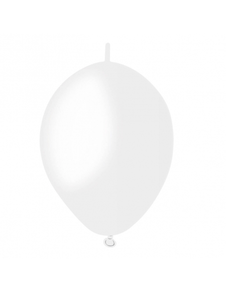 Globos Latex Redondos 2 Nudos 35cm Metalizado Blanco ML29