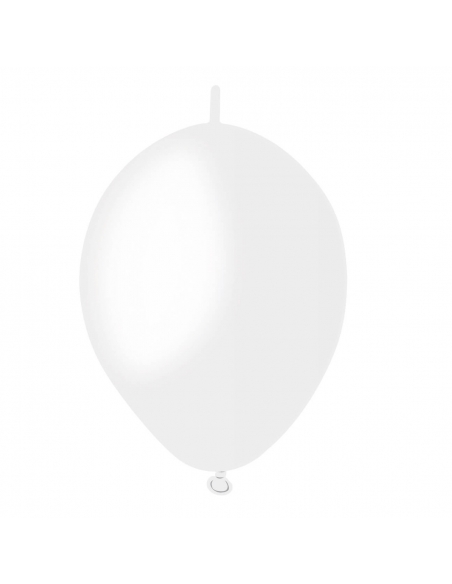 Globos Latex Redondos 2 Nudos 35cm Metalizado Blanco ML29