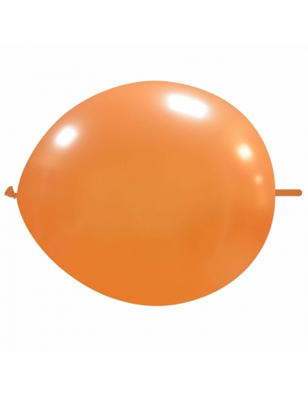 Globos Latex Redondos 2 Nudos 35cm Metalizado Naranja ML31