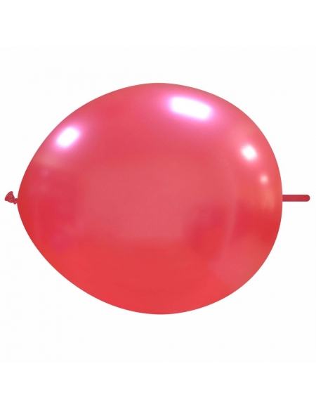 Globos Latex Redondos 2 Nudos 35cm Metalizado Rojo ML32