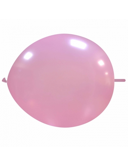 Globos Latex Redondos 2 Nudos 35cm Metalizado Rosa ML33