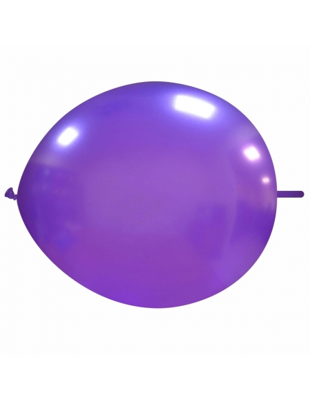 Globos Latex Redondos 2 Nudos 35cm Metalizado Purpura ML34