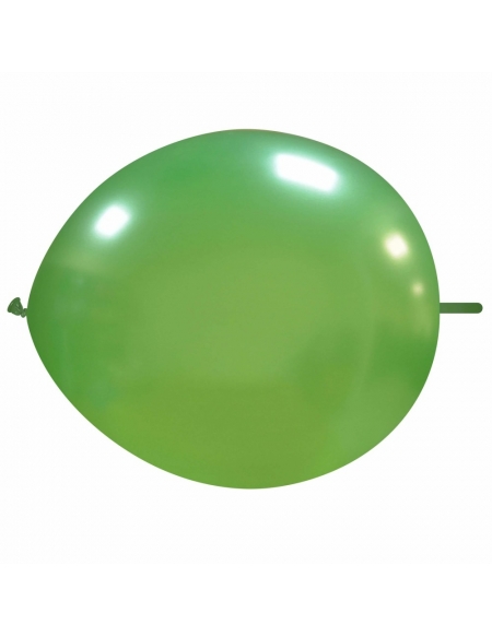 Globos Latex Redondos 2 Nudos 35cm Metalizado Verde Claro ML37