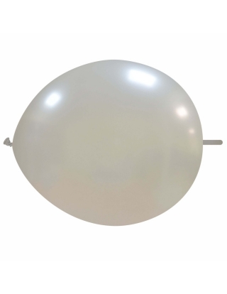 Globos Latex Redondos 2 Nudos 35cm Metalizado Plata ML38