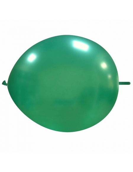 Globos Latex Redondos 2 Nudos 35cm Metalizado Verde Oscuro ML55