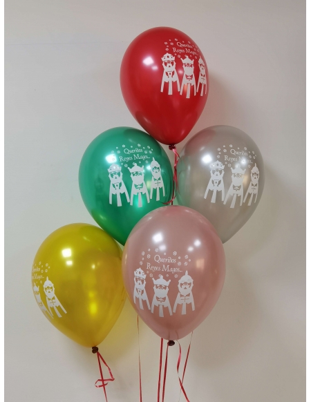 Globos Queridos Reyes Magos Redondos 30cm Metalizados Surtidos