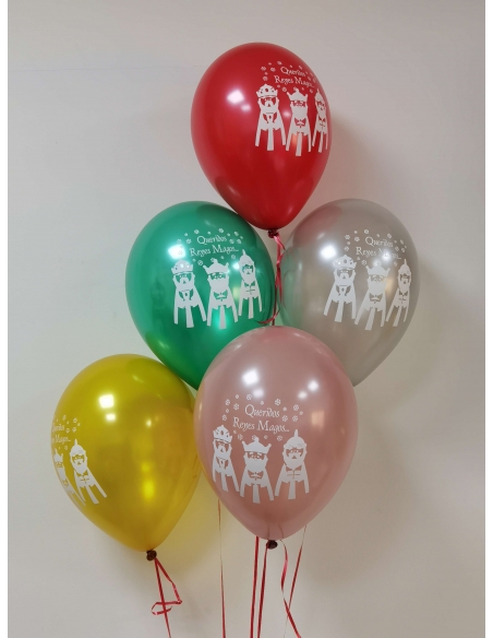 Globos Queridos Reyes Magos Redondos 30cm Metalizados Surtidos