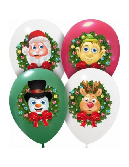 Globo Personajes de Navidad Redondo 30cm Surtido