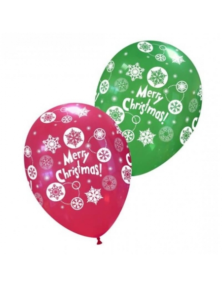 Globo Merry Christmas Nieve Redondo 30cm Surtido