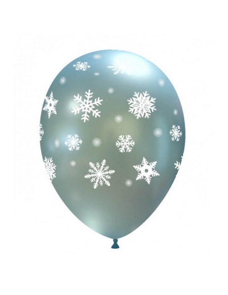 Globo Copos de Nieve Redondo 30cm Celeste