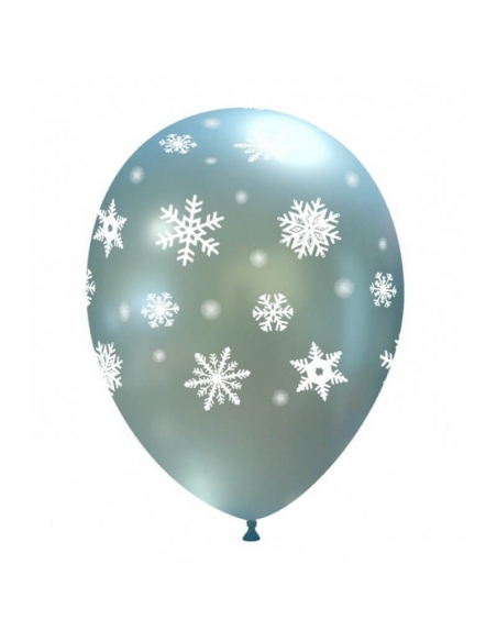 Globo Copos de Nieve Redondo 30cm Celeste