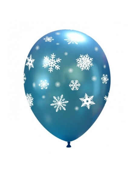 Globo Copos de Nieve Redondo 30cm Azul