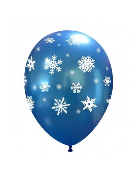 Globo Copos de Nieve Redondo 30cm Azul Oscuro