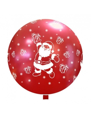 Globo Papa Noel Esferico 75cm Rojo