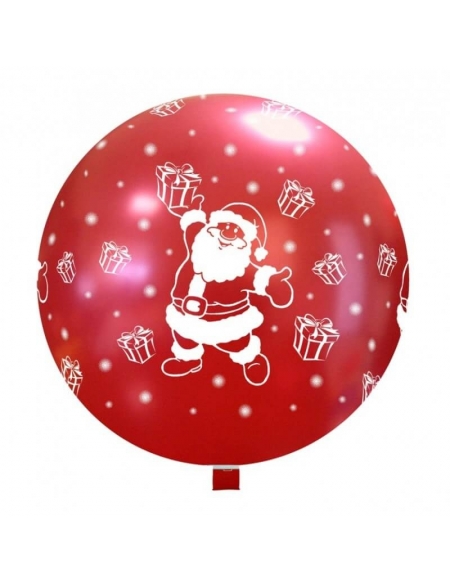 Globo Papa Noel Esferico 75cm Rojo