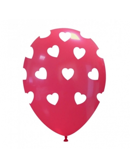 Globo Corzones Grandes Redondo 30cm Rojo