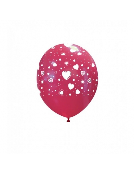 Globo Corzones Variados Redondo 13cm Rojo