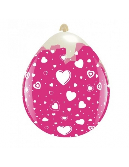 Globo Stuffing Corazones Redondo 45cm Transparente