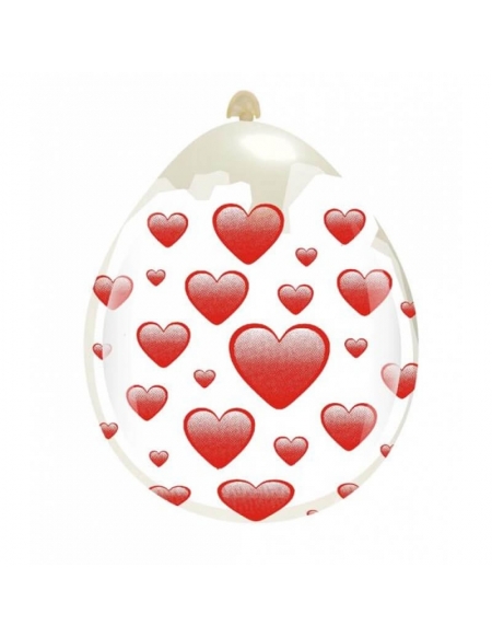 Globo Stuffing Corazones Grandes 45cm Transparente