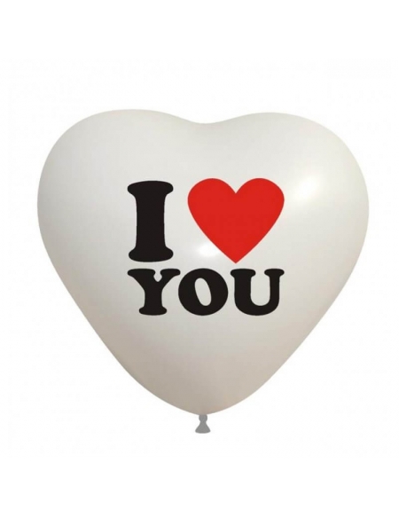 Globo I Love You Corazon 25cm Blanco