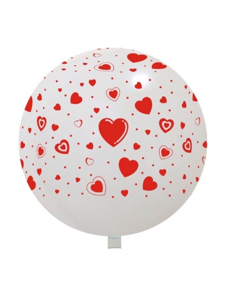 Globos Corazones Redondo 80cm Blanco