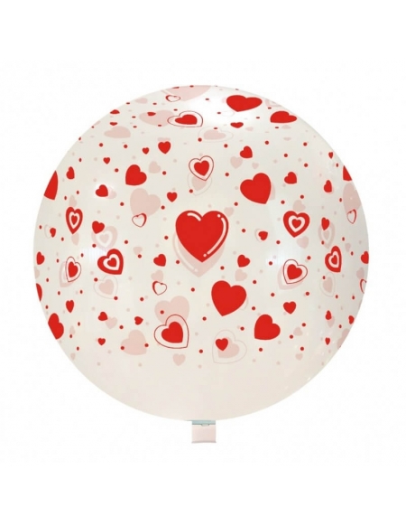 Globos Corazones Redondo 80cm Transparente