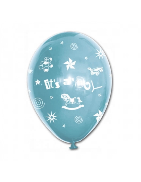 Globos Its a Boy Latex Redondos 30cm Pastel Celeste