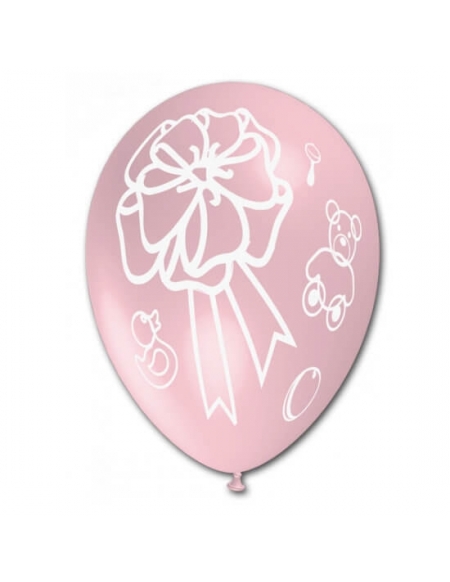 Globos Moño Latex Redondos 30cm Pastel Rosa