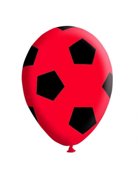 Globos Pelota Futbol Latex Redondos 30cm Pastel Rojo