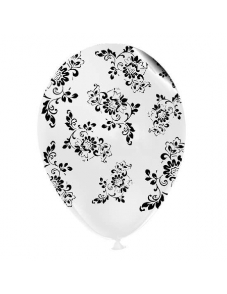 Globos Flores Latex Redondos 30cm Pastel Blanco