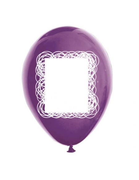Globos Mensaje Marco Latex Redondos 30cm Pastel Purpura