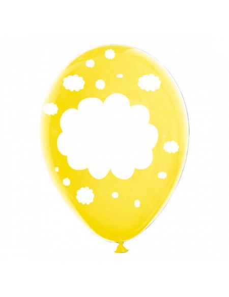 Globos Nubes Marco Latex Redondos 30cm Pastel Amarillo