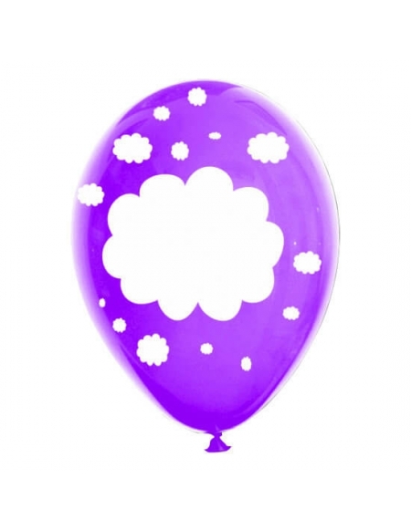 Globos Nubes Marco Latex Redondos 30cm Pastel Purpura