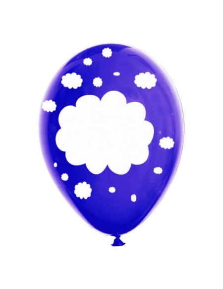 Globos Nubes Marco Latex Redondos 30cm Pastel Azul Oscuro