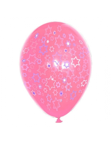 Globos Estrellas 2 Colores Latex Redondos 30cm Pastel Rosa