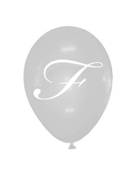 Globos Letra F Latex Redondo 30cm Cristal