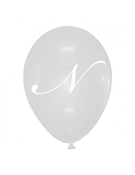 Globos Letra N Latex Redondo 30cm Cristal