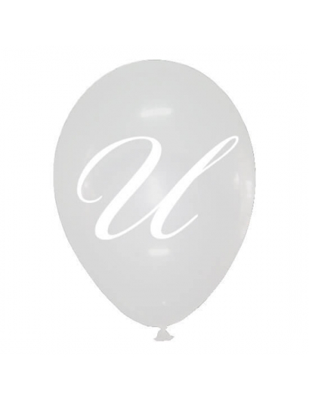 Globos Letra U Latex Redondo 30cm Cristal