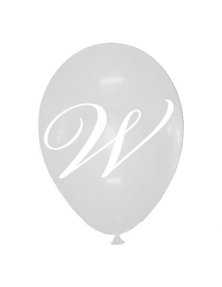 Globos Letra W Latex Redondo 30cm Cristal