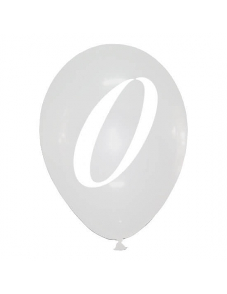 Globo Numero 0 Latex Redondo 30cm Cristal