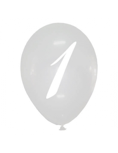 Globo Numero 1 Latex Redondo 30cm Cristal