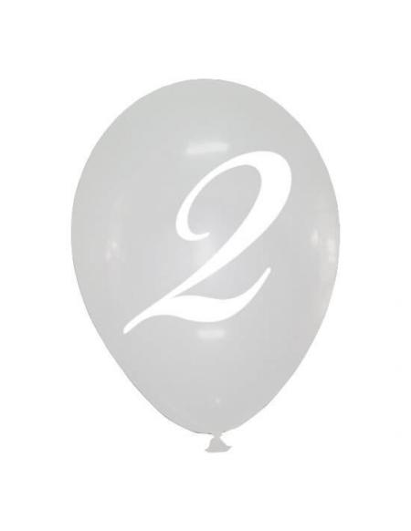 Globo Numero 2 Latex Redondo 30cm Cristal