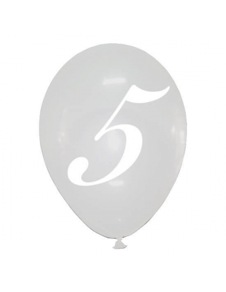 Globo Numero 5 Latex Redondo 30cm Cristal