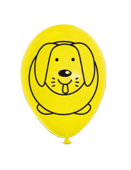 Globo Perro Latex Redondos 30cm Pastel Amarillo