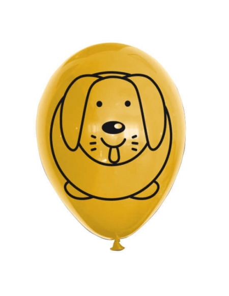 Globo Perro Latex Redondos 30cm Pastel Naranja