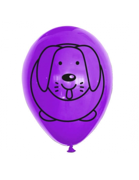 Globo Perro Latex Redondos 30cm Pastel Purpura