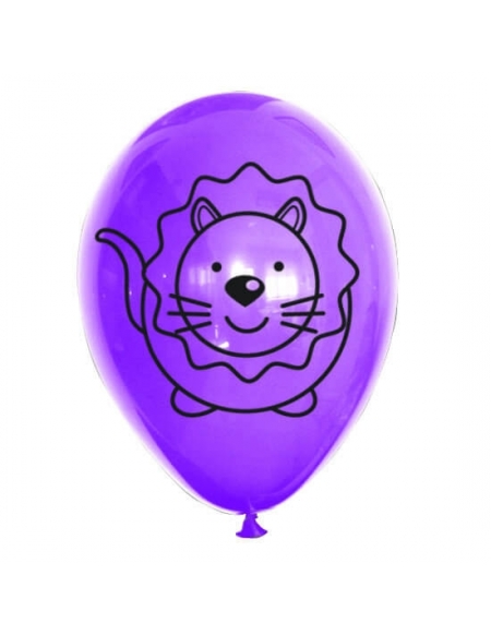 Globo Leon Latex Redondos 30cm Pastel Purpura