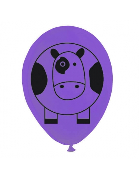 Globo Vaca Latex Redondos 30cm Pastel Purpura