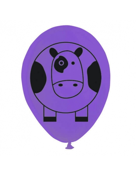 Globo Vaca Latex Redondos 30cm Pastel Purpura